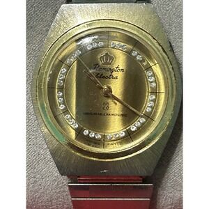 Vintage Remington Electra 23 Unbreakable Mainspring Mens Watch Gold Tone Works
